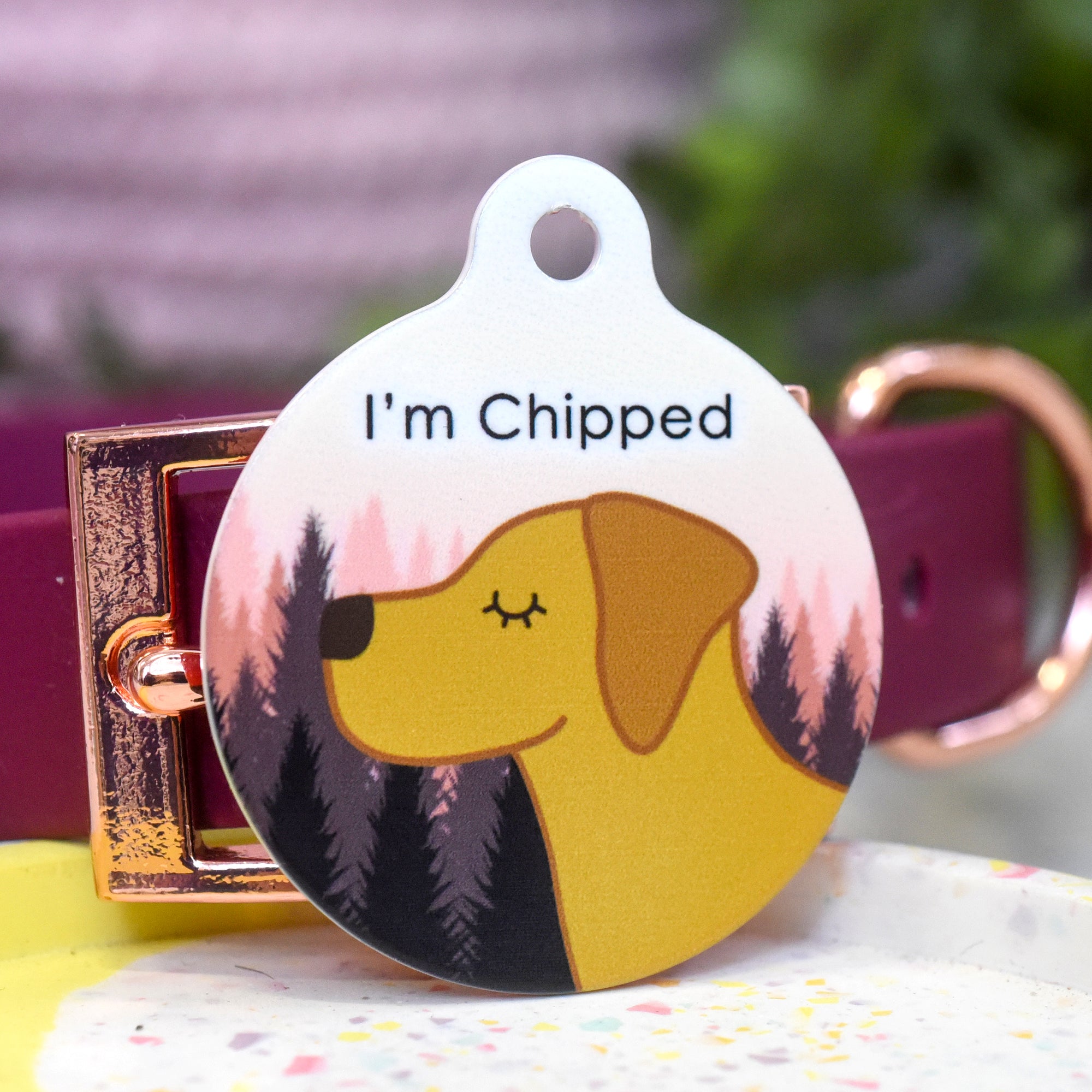 Personalised Labrador Dog Tag - Sunset Forest