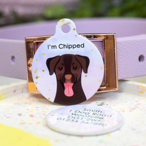 Personalised Labrador Dog Tag - Watercolour Gold