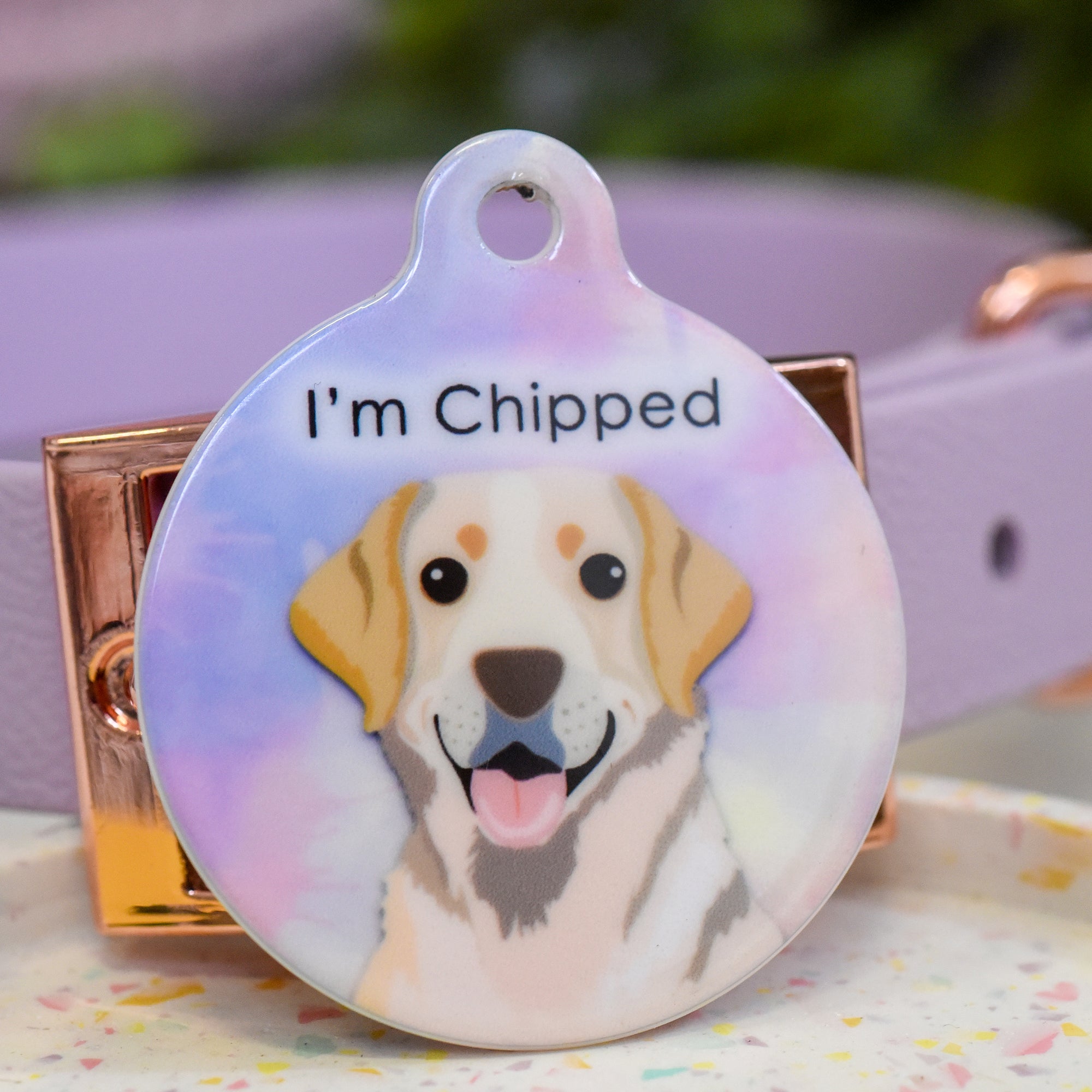 Personalised Labrador Dog Tag - Watercolour
