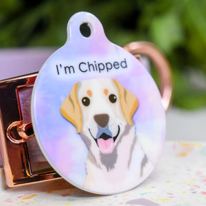 Personalised Labrador Dog Tag - Watercolour