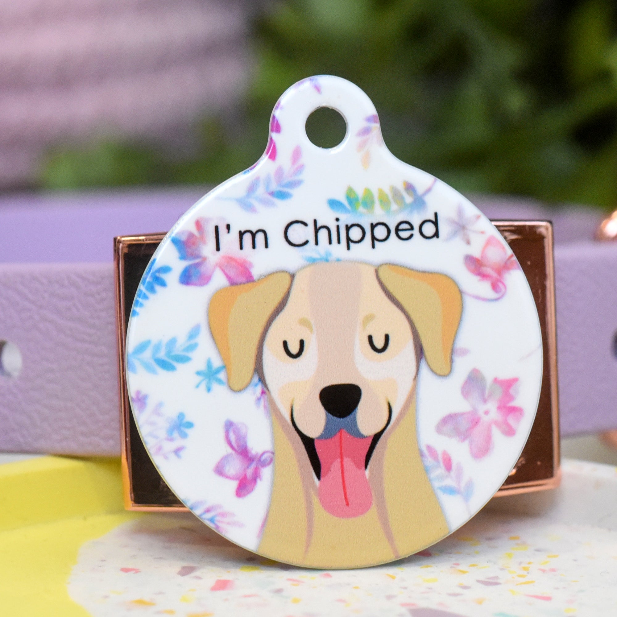 Personalised Labrador Dog Tag - Wildflower