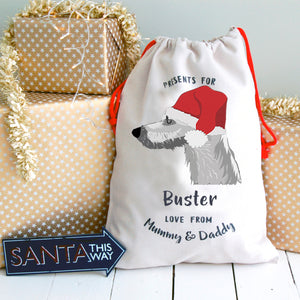 Lurcher Personalised Christmas Present Sack
