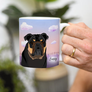 Personalised Cute Dog Illustrated Mug - Misty Morning Forest Collection