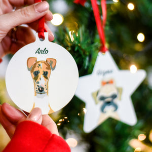 Personalised Mixed Breed Dog Christmas Decoration - Custom Illustration