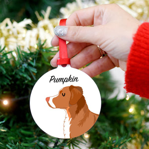 Nova Scotia Duck Tolling Retriever Personalised Dog Christmas Decoration