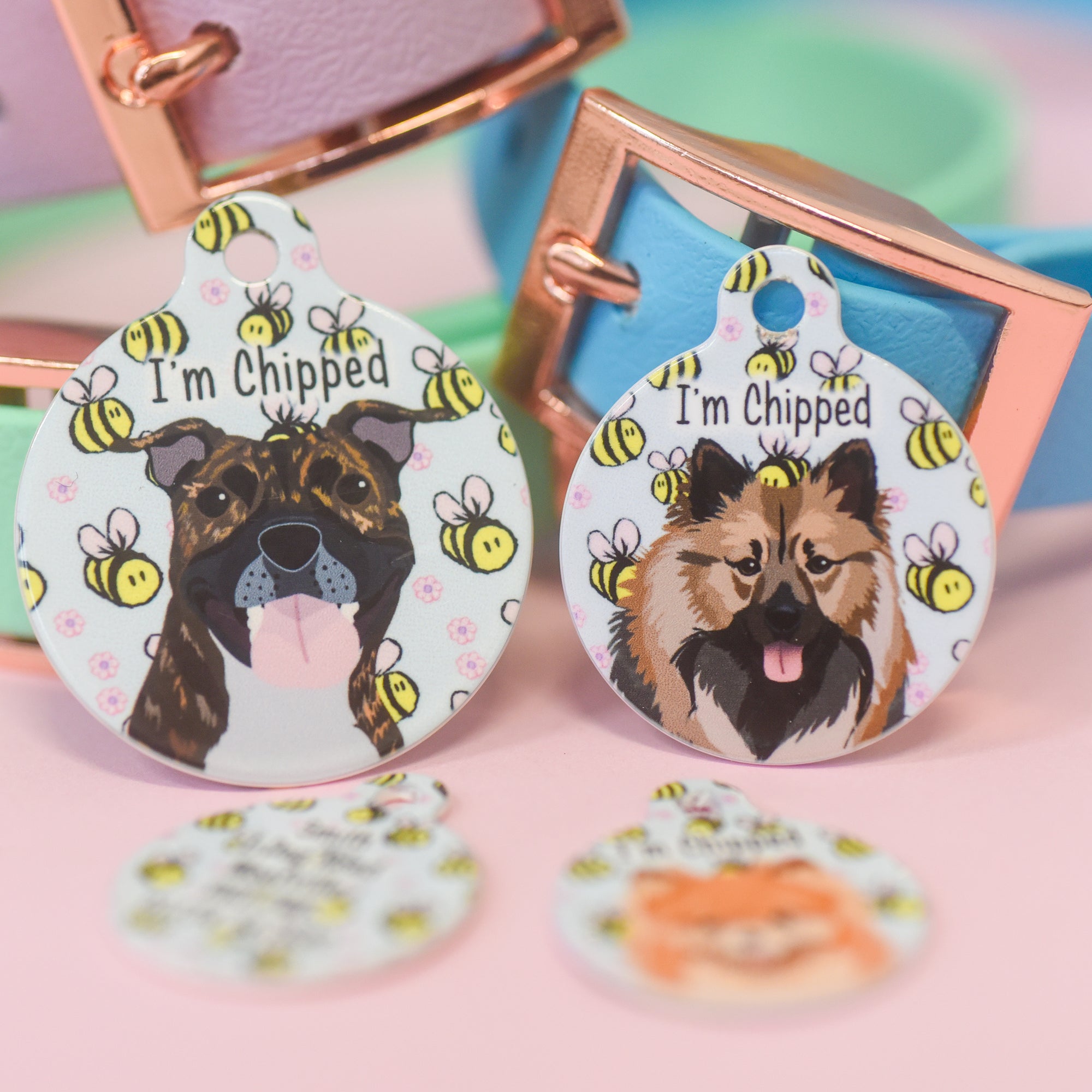 Dog Tag Personalised - Bumble Bee Realistic Illustrations
