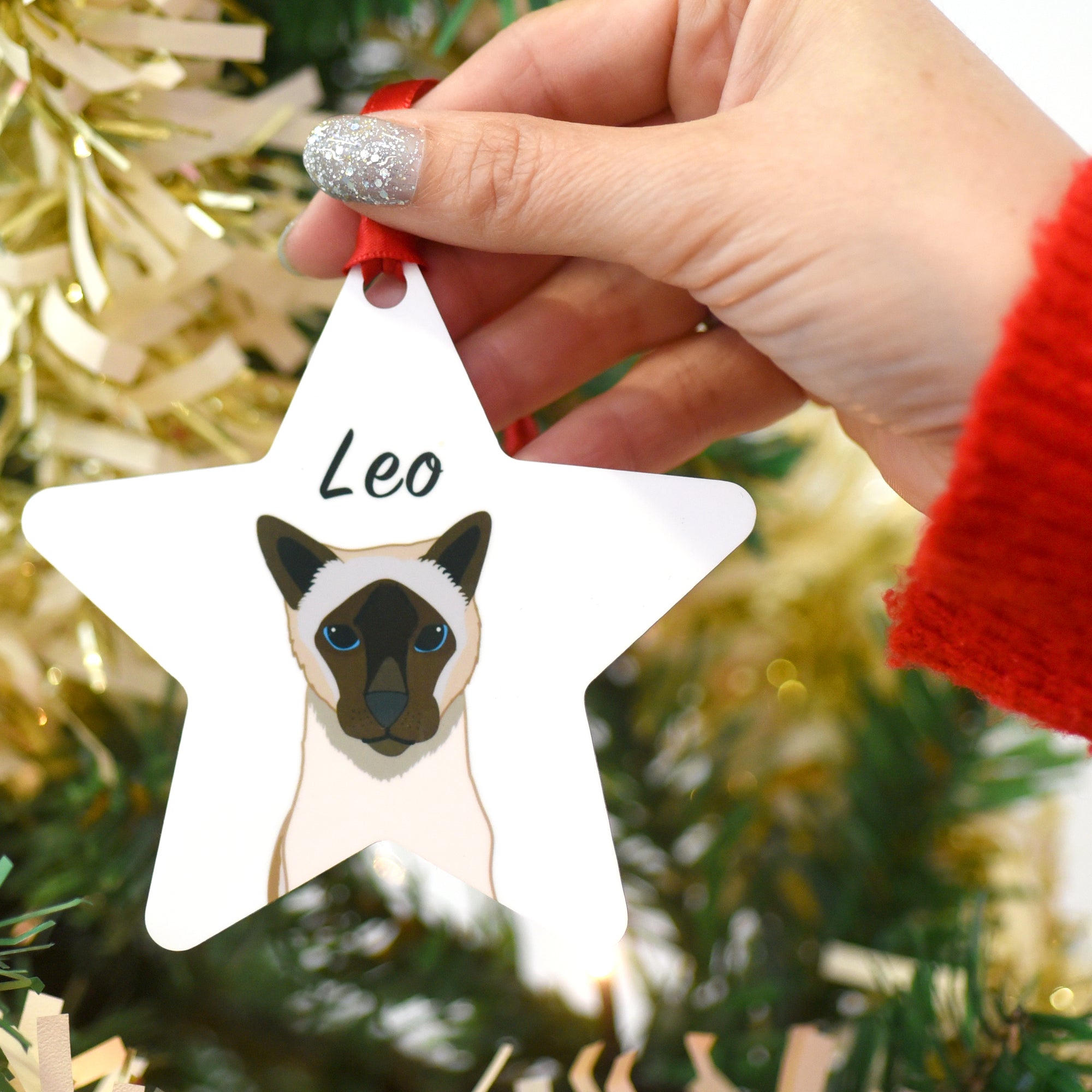 Personalised Cute Cat Christmas Decoration