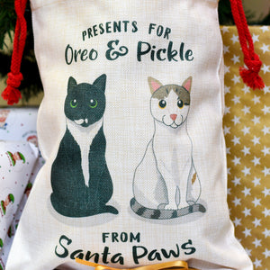 Personalised Cat Christmas Sack