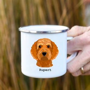 Personalised Dog Breed Portrait Enamel Mug