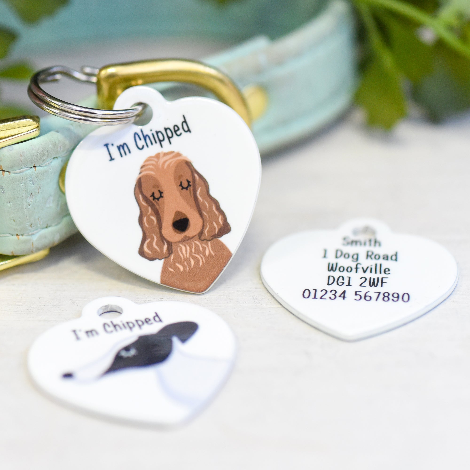 Dog Tag Personalised - White Heart
