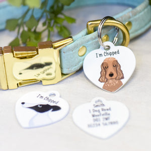 Dog Tag Personalised - White Heart