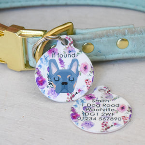 Dog Tag Personalised - Lilac Floral