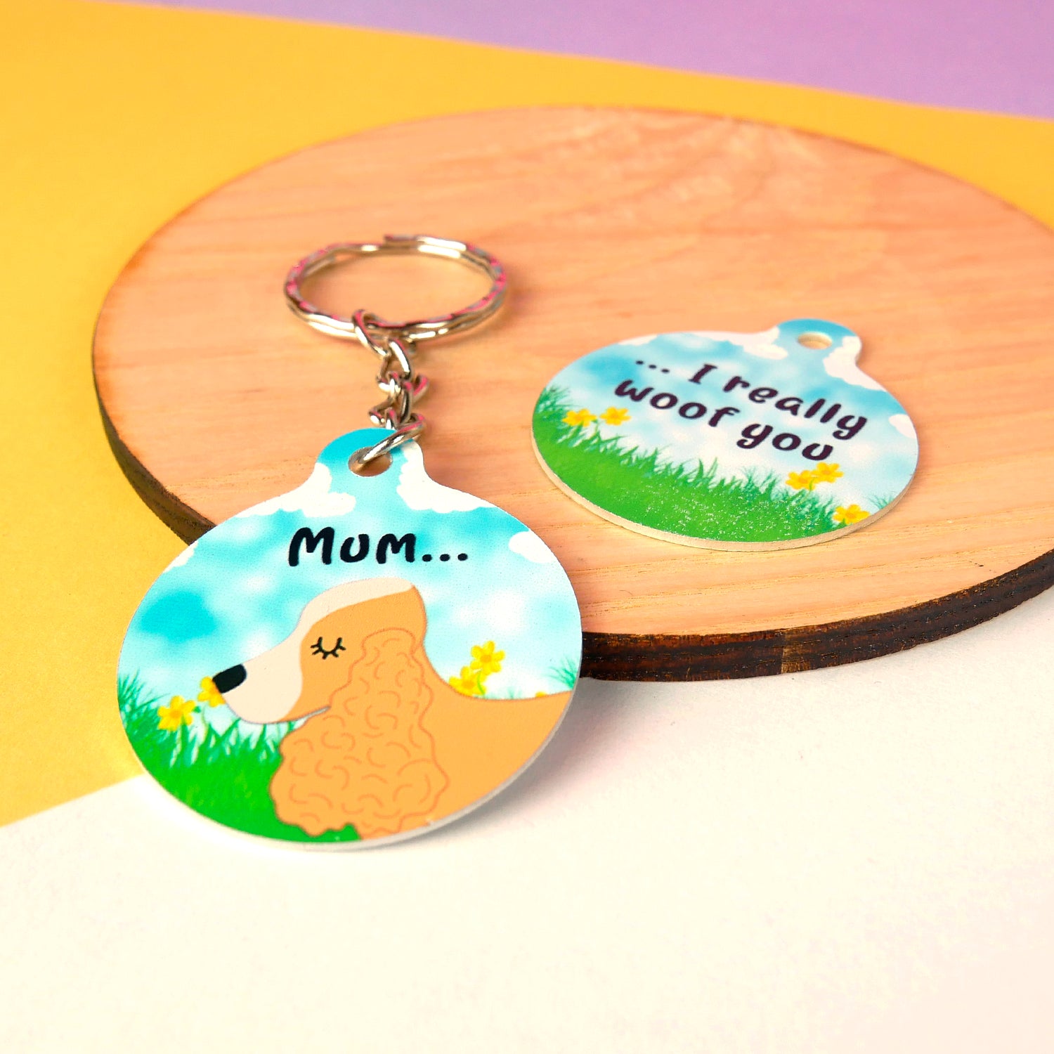 Personalised Dog Keyring - Spring Edition  - Hoobynoo - Personalised Pet Tags and Gifts