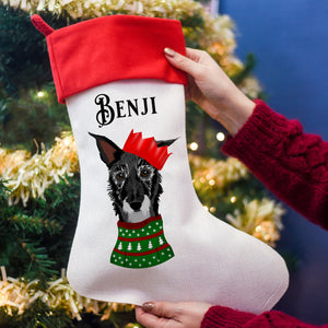 Personalised Party Dog Christmas Present Stocking
