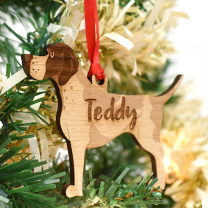 English Pointer Personalised Wooden Christmas Decoration