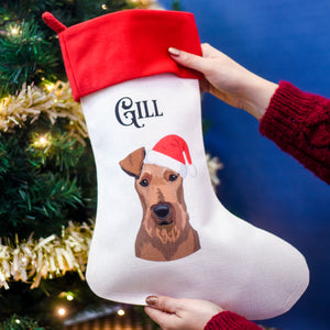 Personalised Santa Dog Christmas Stocking