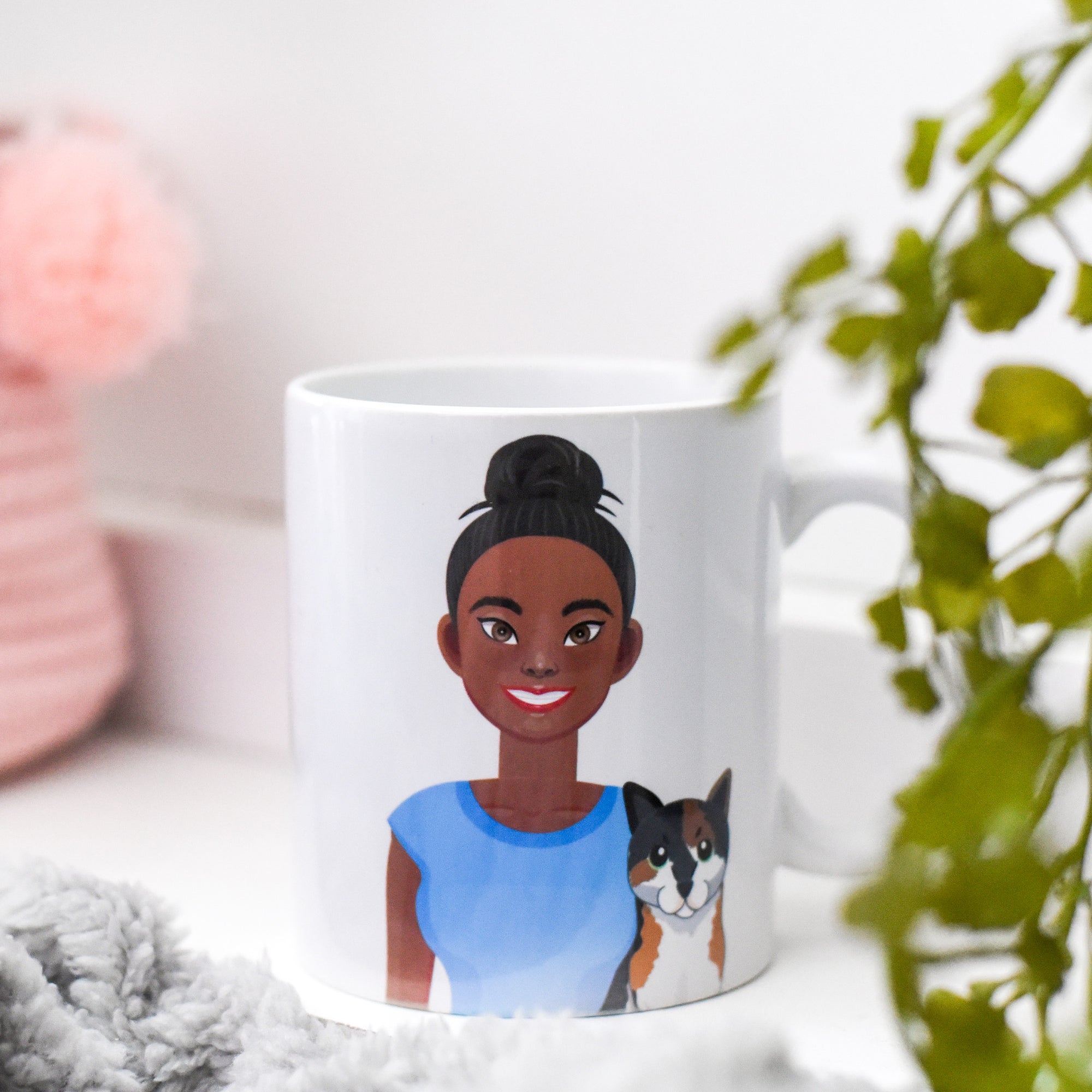 Personalised Me and My Cat Illustrated Mug