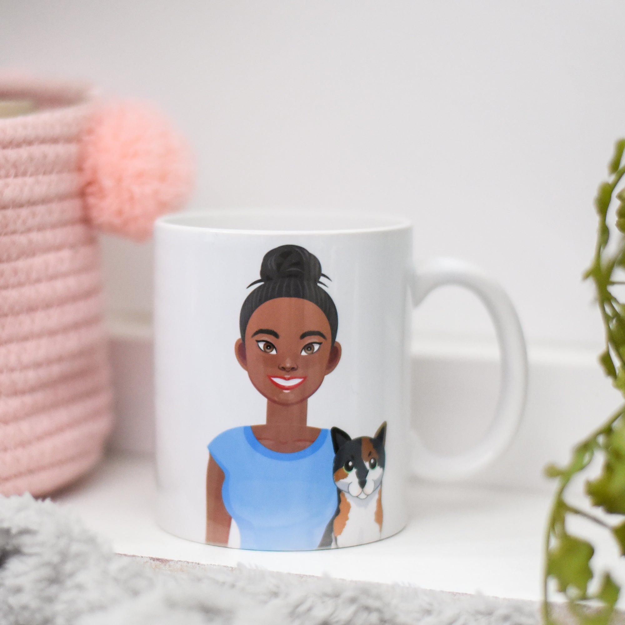 Personalised Me and My Cat Illustrated Mug