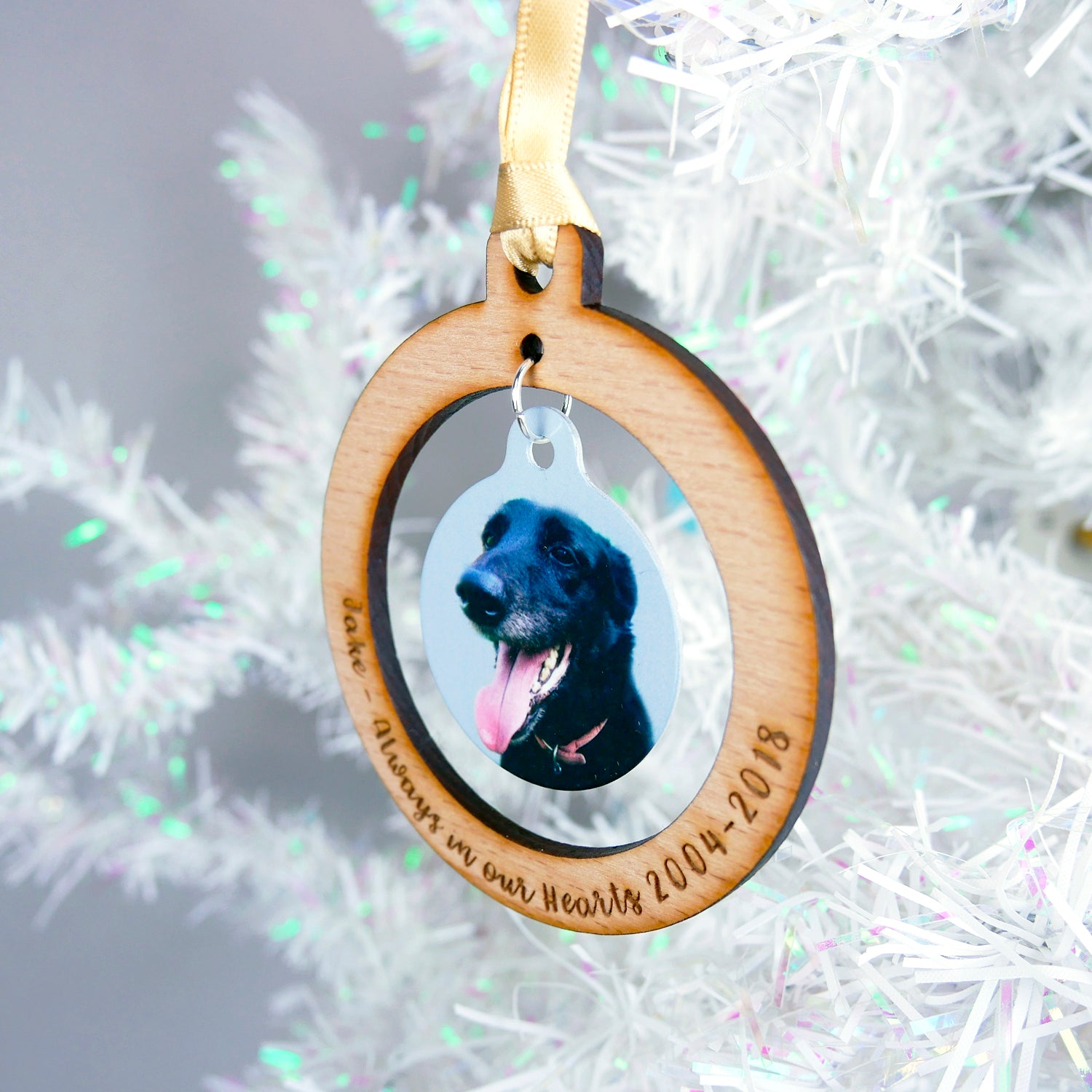 Pet Memorial Photo Christmas Decoration  - Hoobynoo - Personalised Pet Tags and Gifts