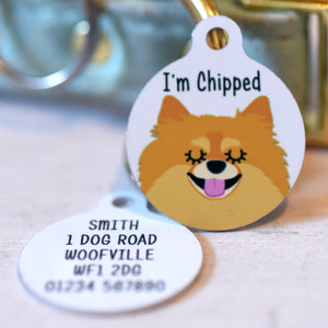 Pomeranian Personalised Dog ID Tag