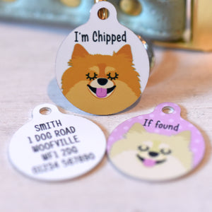 Pomeranian Personalised Dog ID Tag