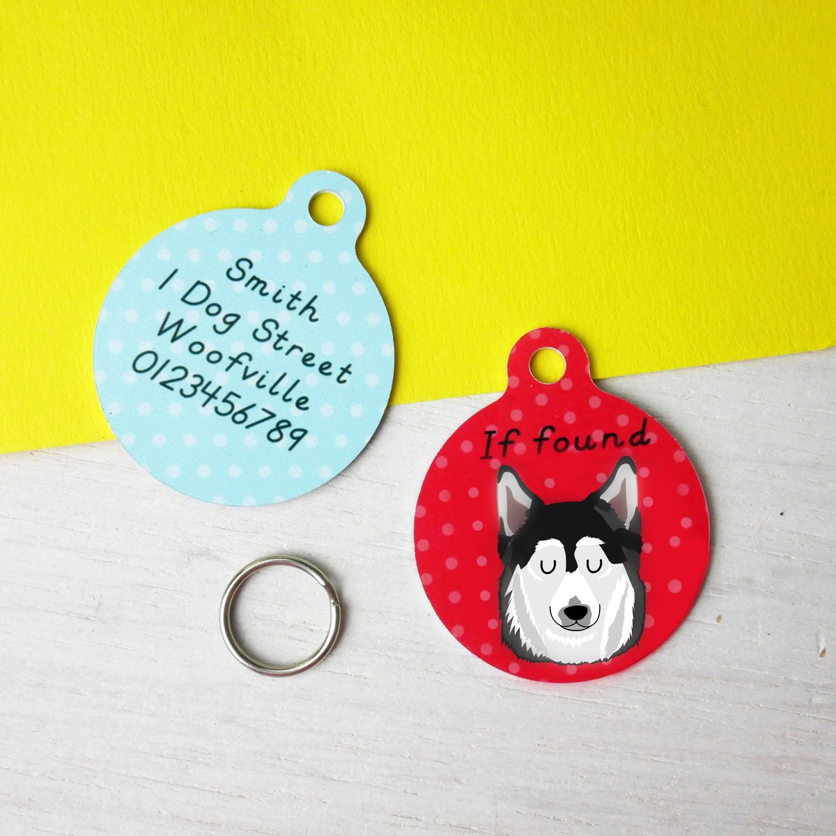 Pomsky Personalised Dog ID Tag  - Hoobynoo - Personalised Pet Tags and Gifts
