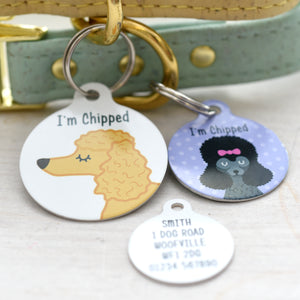 Poodle Personalised Dog Name ID Tag