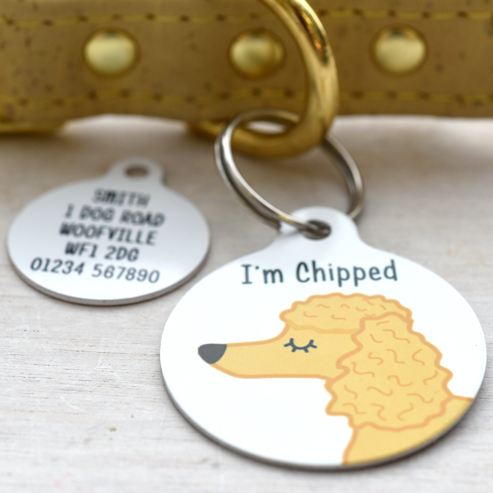 Poodle Personalised Dog Name ID Tag