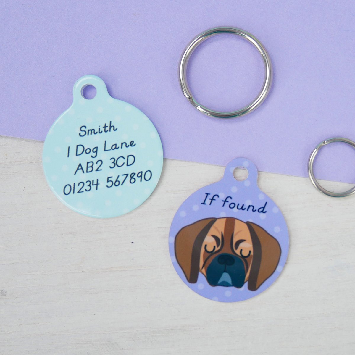 Personalised Pugalier Dog ID Tag  - Hoobynoo - Personalised Pet Tags and Gifts