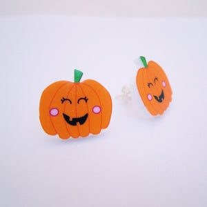 Cute Pumpkin Acrylic Stud Earrings