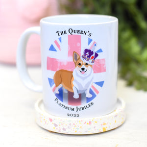 Queen's Platinum Jubilee Mug - Union Jack Corgi