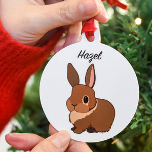 Rabbit Personalised Christmas Decoration
