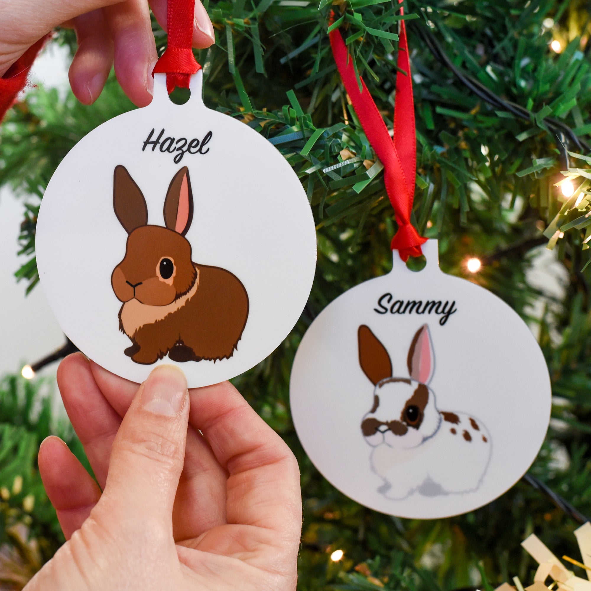 Rabbit Personalised Christmas Decoration