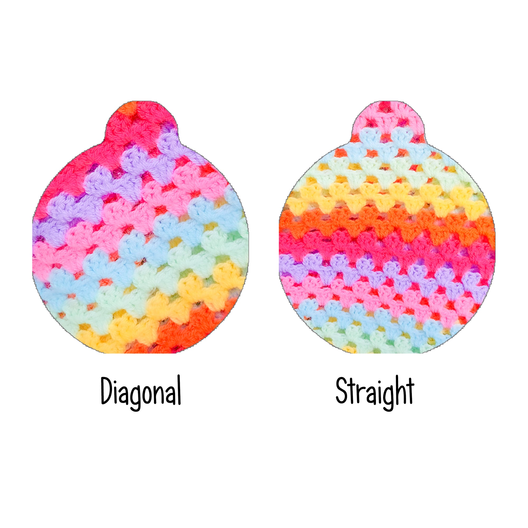 Dog Tag Personalised - Rainbow Crochet Realistic Illustrations