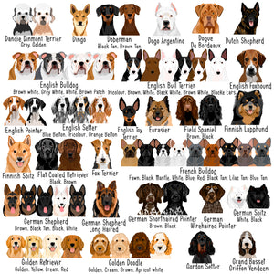 Personalised Cute Dog Illustrated Mug - Pastel Harlequin Collection