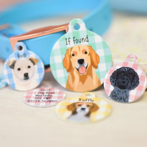 Dog Tag Personalised - Gingham Realistic Illustrations