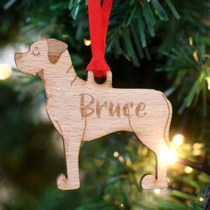 Dog Christmas Decoration - Rottweiler - Solid Wood