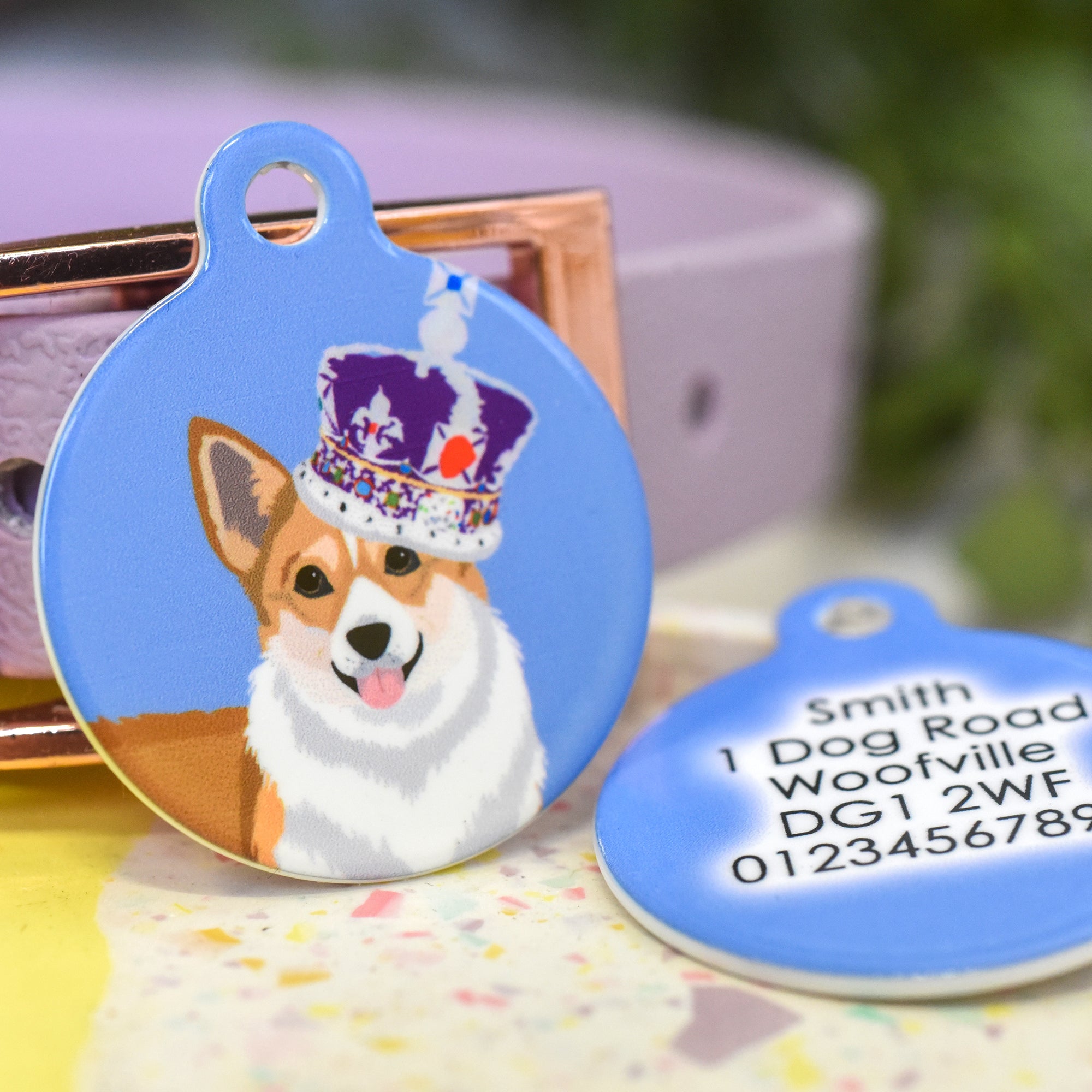 Personalised Kings Coronation Dog Tag - Royal Corgi
