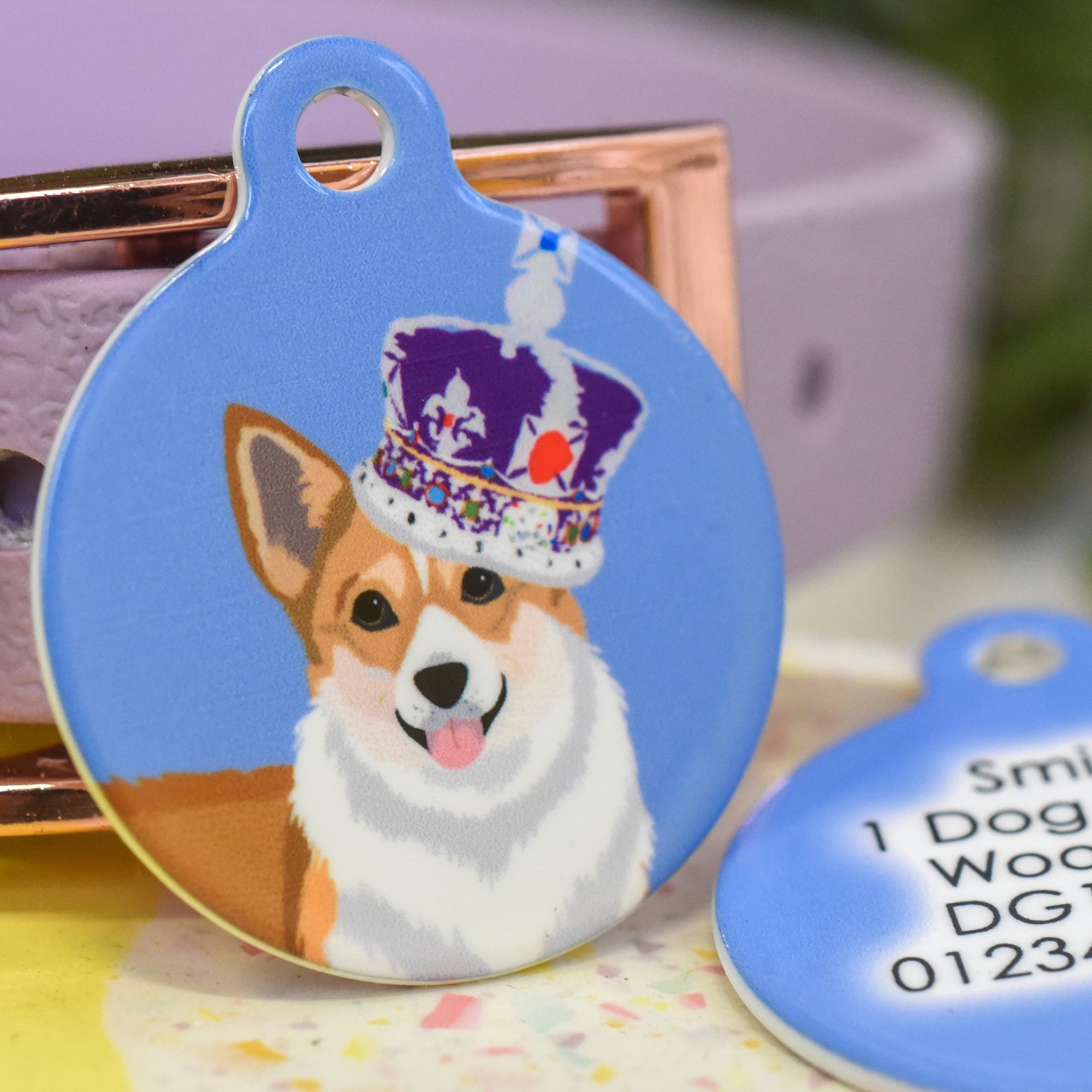Personalised Kings Coronation Dog Tag - Royal Corgi