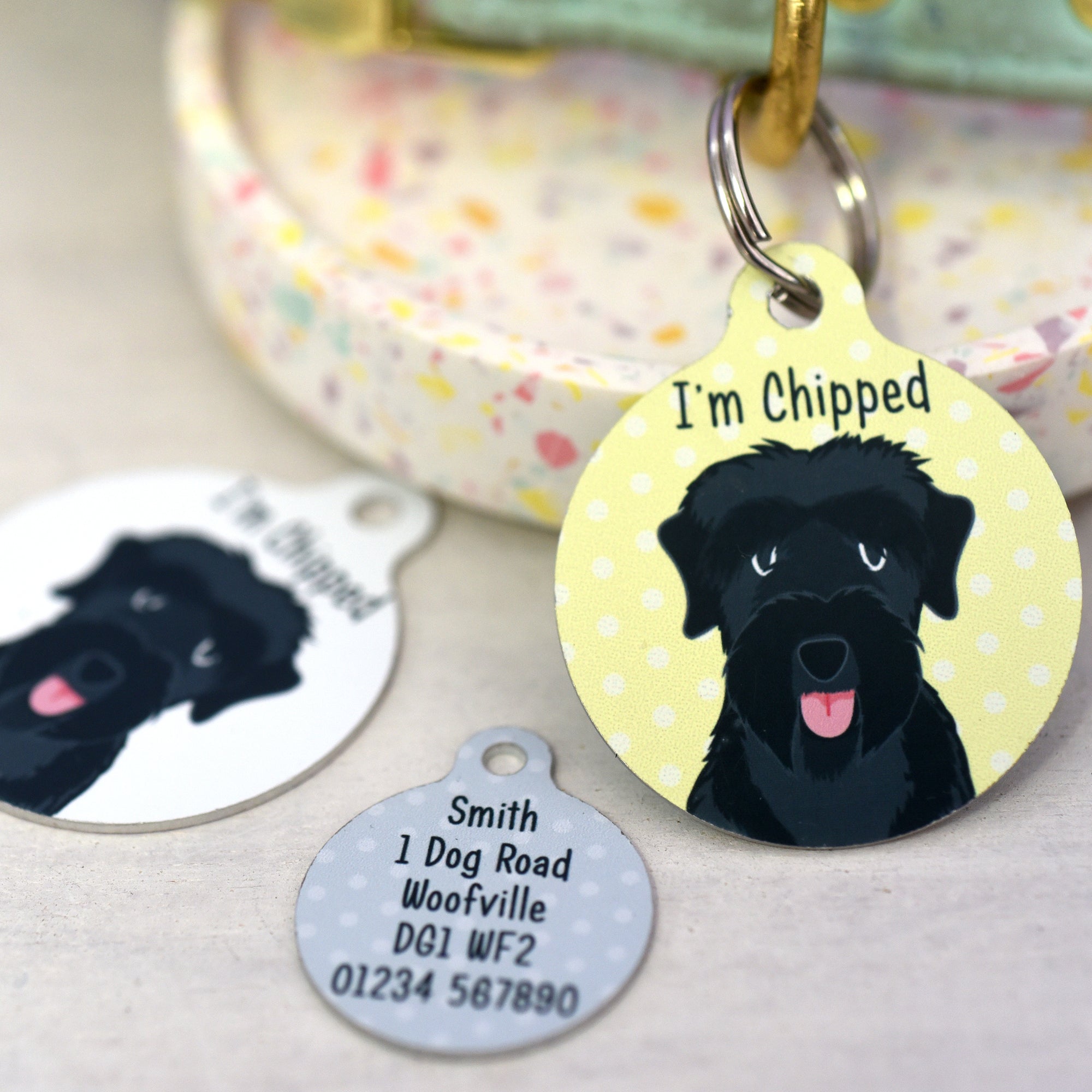 Russian Black Terrier Personalised Dog ID Tag