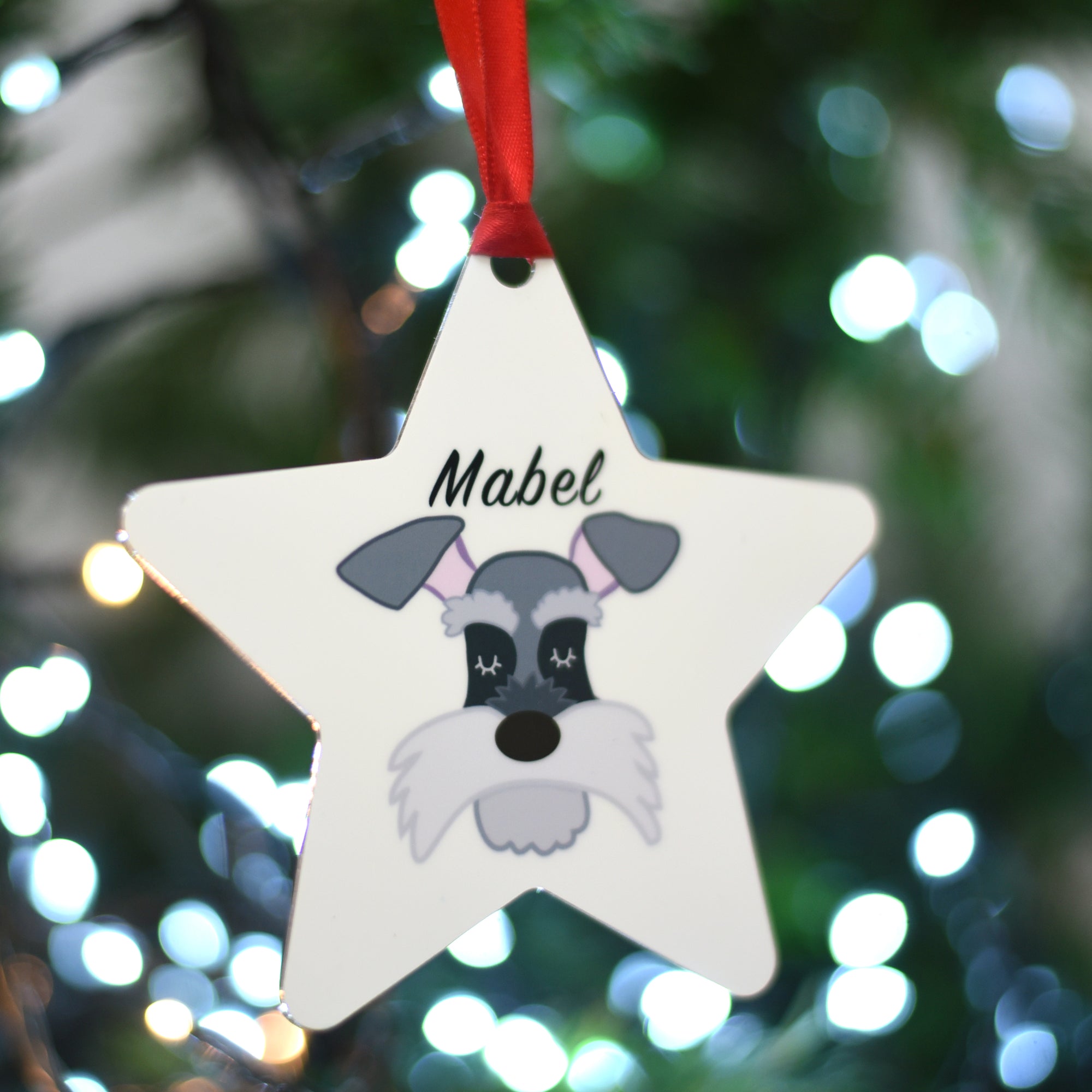 Schnauzer Personalised Dog Christmas Decoration