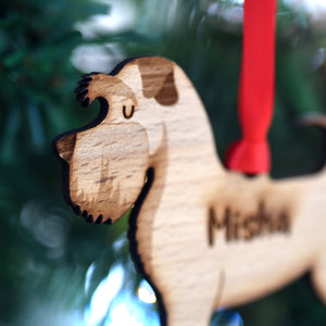 Schnauzer Personalised Wooden Christmas Decoration