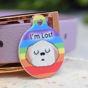 Shih Tzu  Personalised Dog Tag - Rainbow