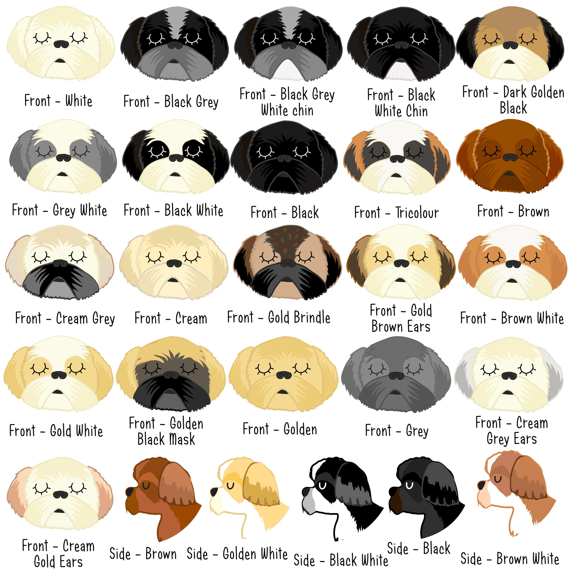 Shih Tzu  Personalised Dog Tag - Watercolour Gold