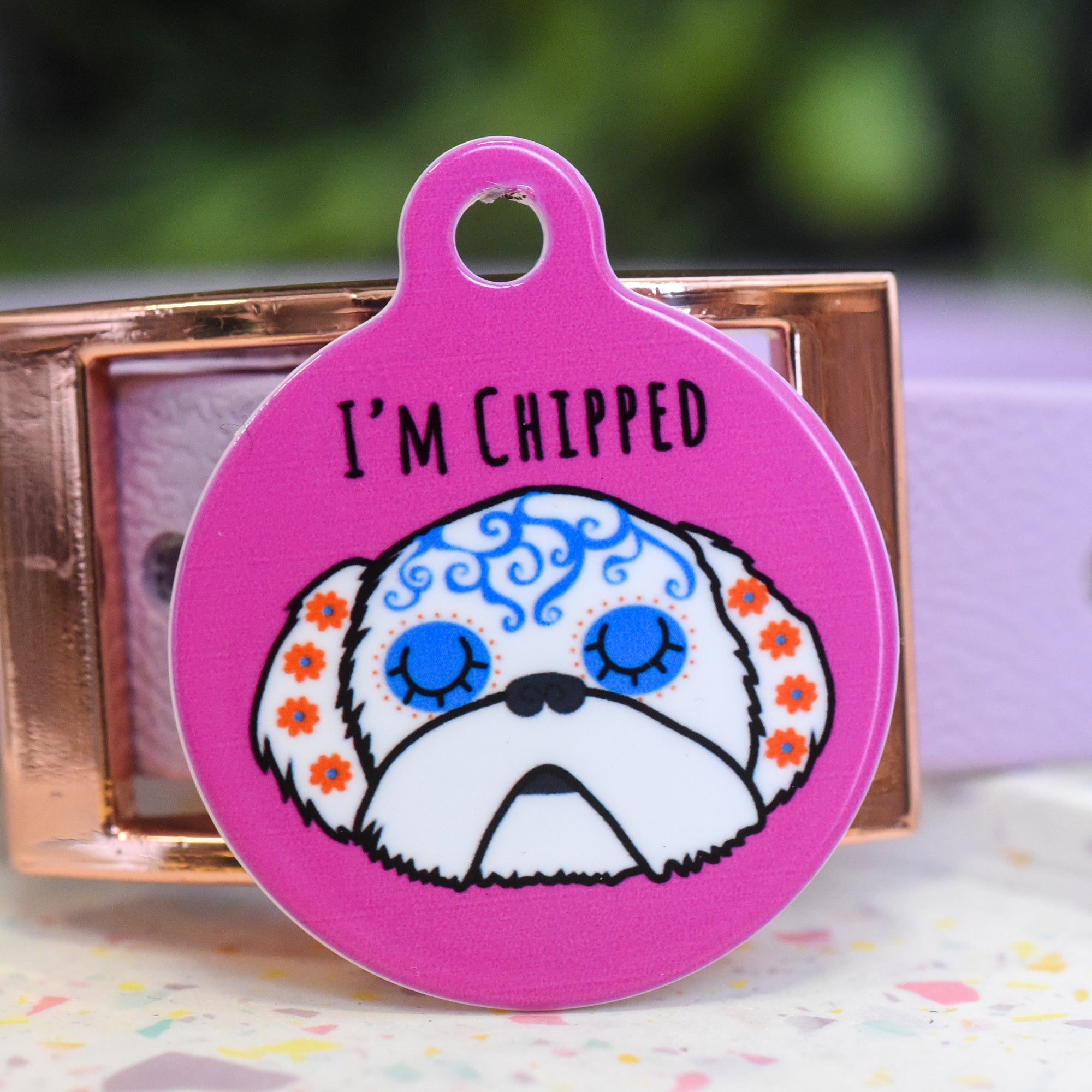 Shih Tzu  Personalised Dog Tag - Day of the Dead