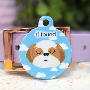 Shih Tzu  Personalised Dog Tag - Happy Clouds