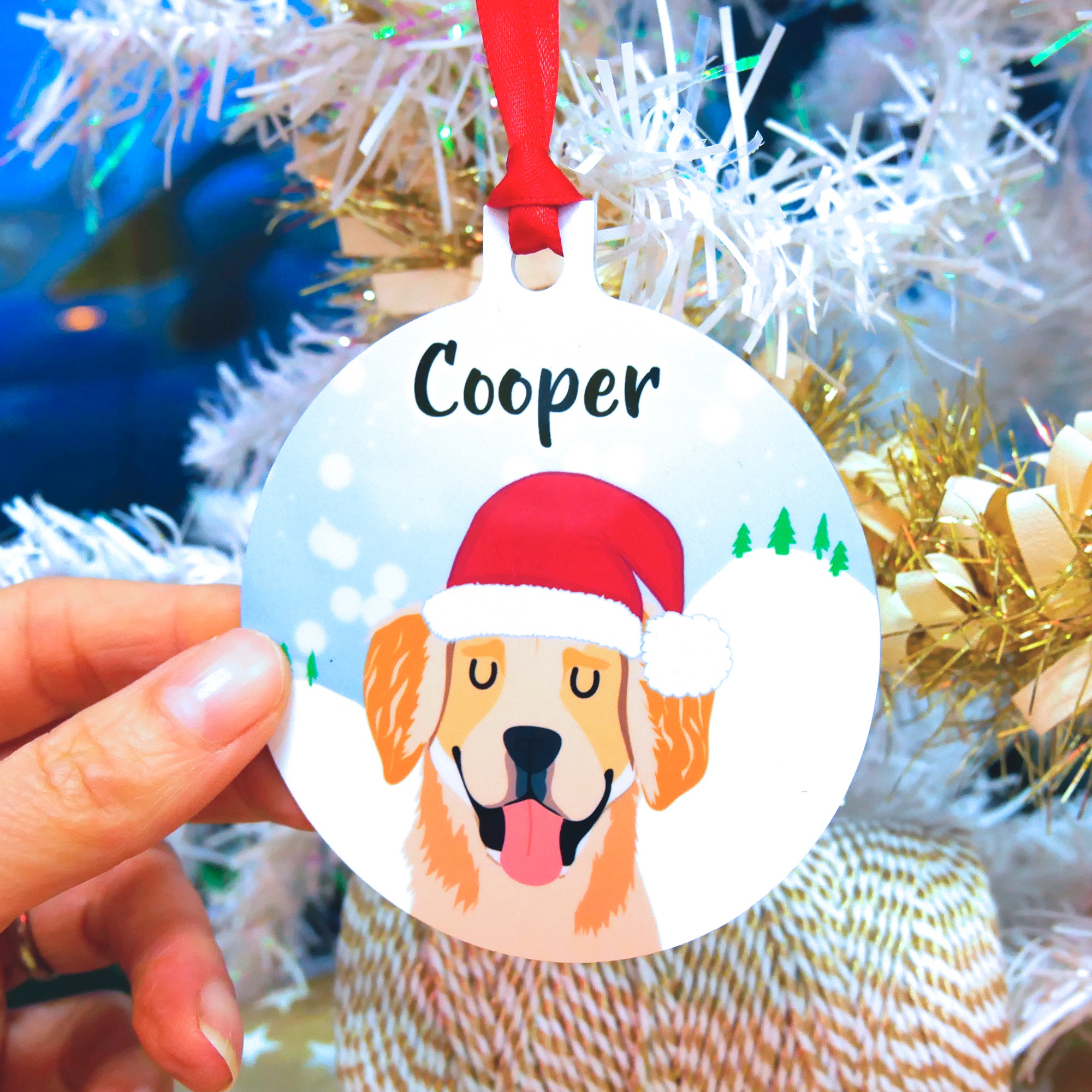 Personalised Snow Dog Christmas Decoration  - Hoobynoo - Personalised Pet Tags and Gifts