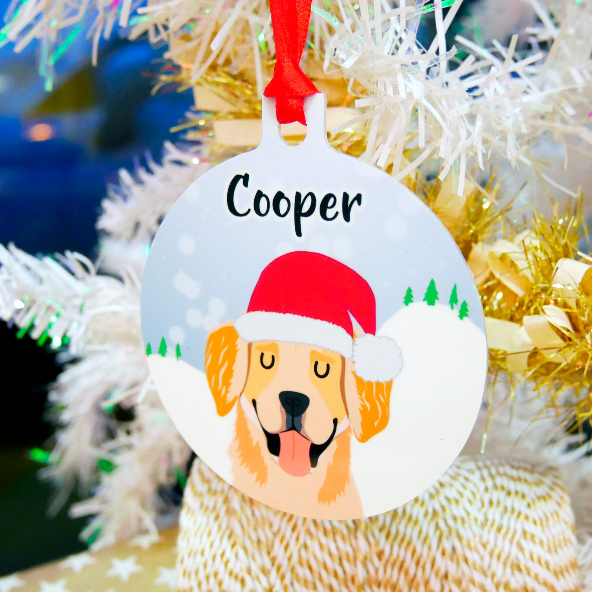 Personalised Snow Dog Christmas Decoration  - Hoobynoo - Personalised Pet Tags and Gifts