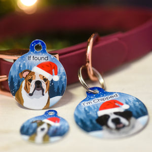 Dog Tag Personalised - Snowy Forest Realistic Illustrations