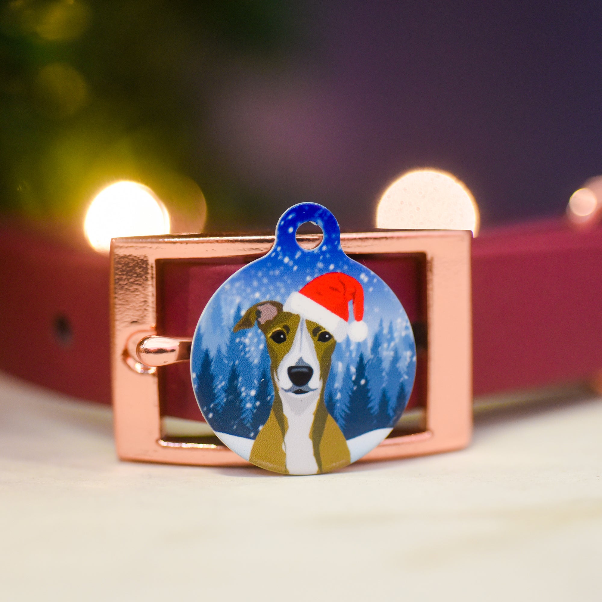 Dog Tag Personalised - Snowy Forest Realistic Illustrations